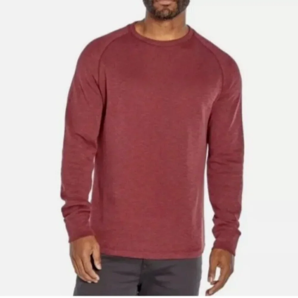 NEW Banana Republic Mens S Long Sleeve Crew Neck Shirt Cotton Polyester Blend